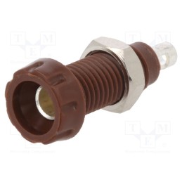 1 pcs x DELTRON - 563-0300 - Socket, 4mm banana, 10A, 250VAC, 28.5mm, brown, nickel plated, 10mΩ