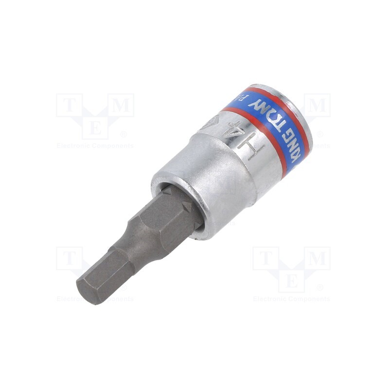 1 pcs x KING TONY - 203504 - Socket, socket spanner, HEX 4mm, 1/4', 37mm, Bit: Torx®