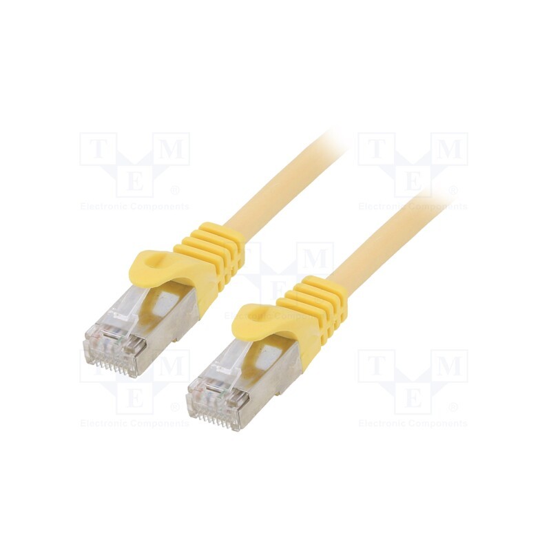 1 pcs x GEMBIRD - PP6A-LSZHCU-Y-0.25M - Patch cord, S/FTP, 6a, solid, Cu, LSZH, yellow, 0.25m, 27AWG
