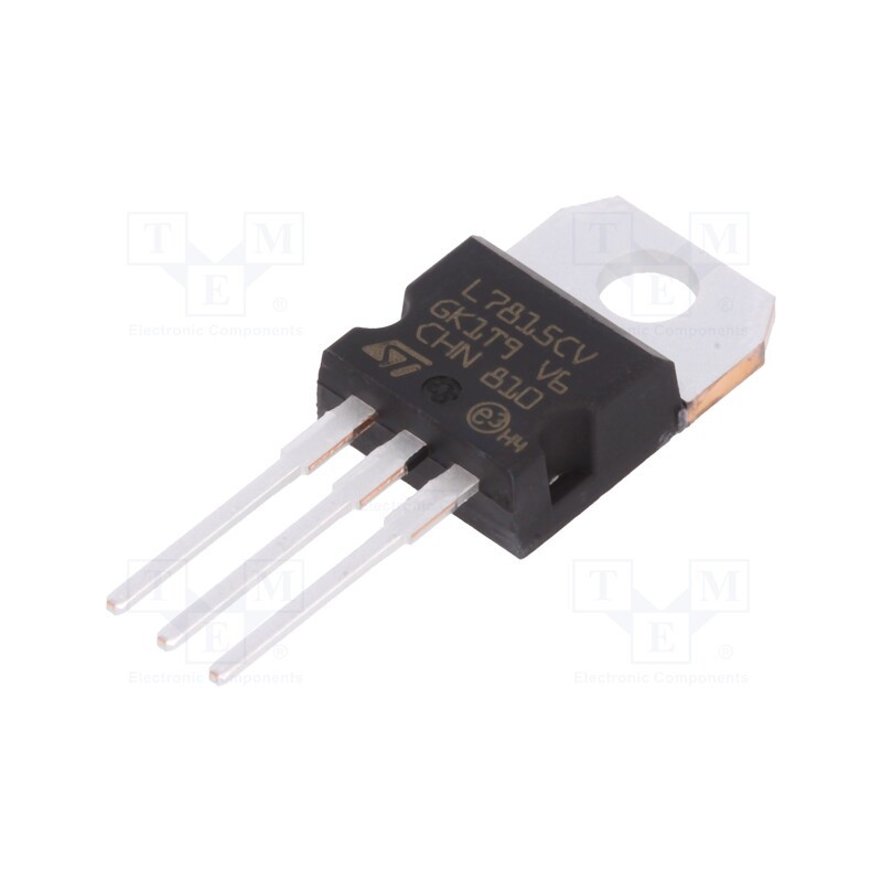 3 pcs x STMicroelectronics - L7815CV-DG - IC: voltage regulator, linear,fixed, 15V, 1.5A, TO220AB, THT,