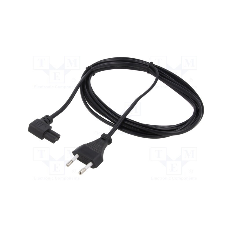 1 pcs x SAVIO - SAVKABELCL-144 - Cable, 2x0.75mm2, CEE 7/16 (C) plug,IEC C7 female angled, PVC