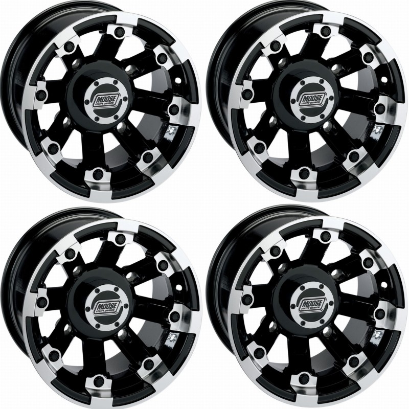 Set of Moose 4 156 12x7 Polaris rims