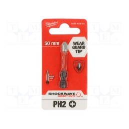 1 pcs x Milwaukee - 4932430854 - Screwdriver bit, Phillips, PH2, Overall len: 50mm, Kind: impact