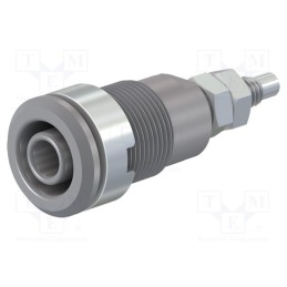 1 pcs x STu00c4UBLI - 49.7043-28 - Socket, 4mm banana, 32A, 1kV, Cutout: Ø12.2mm, grey, nickel plated