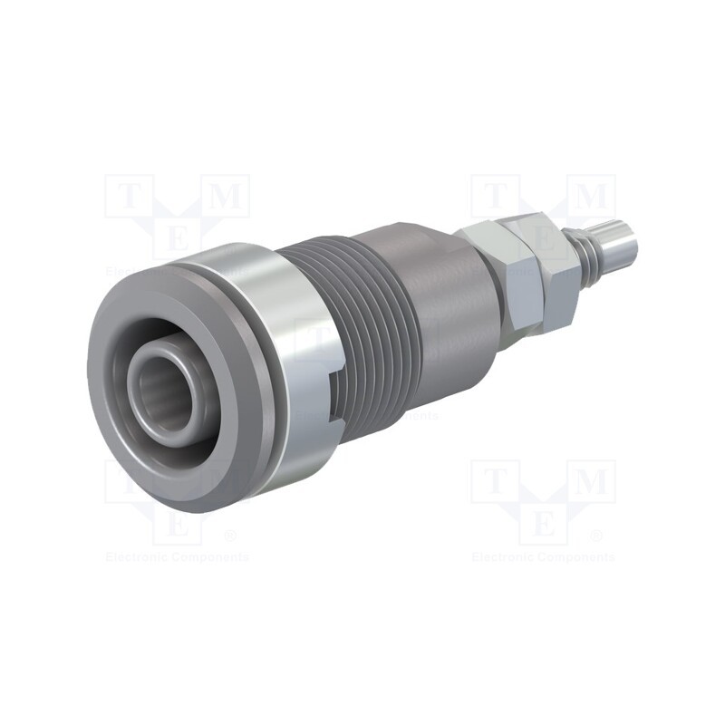1 pcs x STu00c4UBLI - 49.7043-28 - Socket, 4mm banana, 32A, 1kV, Cutout: Ø12.2mm, grey, nickel plated