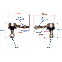 Steering rod end for conical ATVs
