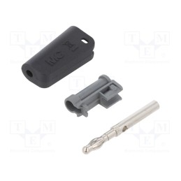 1 pcs x STu00c4UBLI - 64.1038-21 - Plug, 4mm banana, 19A, black, nickel plated, on cable