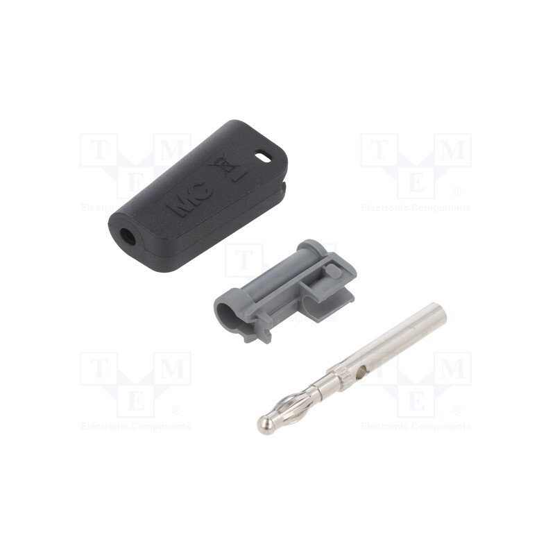 1 pcs x STu00c4UBLI - 64.1038-21 - Plug, 4mm banana, 19A, black, nickel plated, on cable