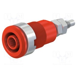 1 pcs x STu00c4UBLI - 49.7043-22 - Socket, 4mm banana, 32A, 1kV, Cutout: Ø12.2mm, red, nickel plated