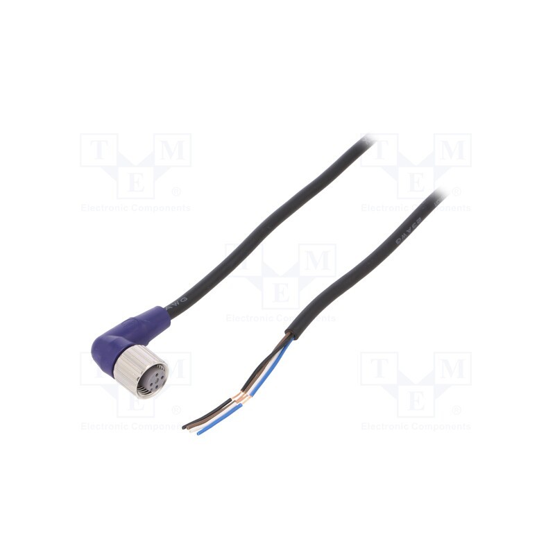 1 pcs x OMRON - XS2F-LM12PVC4A5M - Connection lead, M12, PIN: 4, angled, 5m, plug, 0.8A, -10÷65°C, PVC