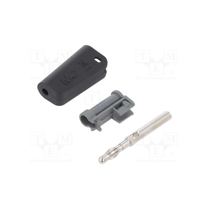 1 pcs x STu00c4UBLI - 64.1042-21 - Plug, 4mm banana, 32A, black, nickel plated, on cable