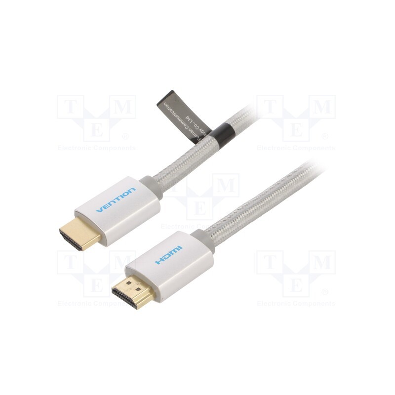 1 pcs x VENTION - AABIK - Cable, HDMI 2.0, HDMI plug,both sides, PVC, textile, 8m, black