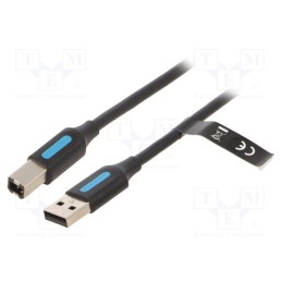 1 pcs x VENTION - COQBI - Cable, USB 2.0, USB A plug,USB B plug, nickel plated, 3m, black