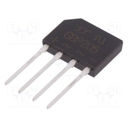 5 pcs x YANGJIE TECHNOLOGY - GBP206 - Bridge rectifier: single-phase, Urmax: 600V, If: 2A, Ifsm: 60A, flat