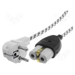 1 pcs x JONEX - SN39-3/07/2BW - Cable, 3x0.75mm2, CEE 7/7 (E/F) plug angled,NZU-1 plug, textile