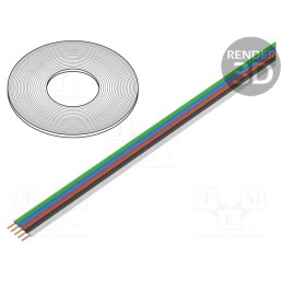 1 rol x DONAU ELEKTRONIK - 519-010 - Wire: ribbon, FBK Toy, 5x0.25mm2, stranded, Cu, PVC, 350V, 10m