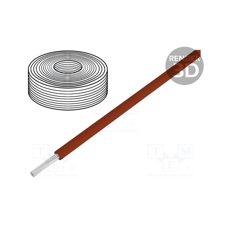 1 rol x DONAU ELEKTRONIK - 110-8 - Wire, stranded, Cu, 0.04mm2, PVC, brown, 60V, 10m, 1x0.04mm2