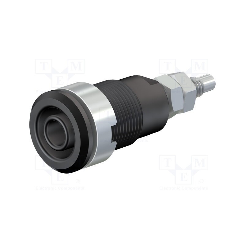 1 pcs x STu00c4UBLI - 49.7043-21 - Socket, 4mm banana, 32A, 1kV, Cutout: Ø12.2mm, black, nickel plated