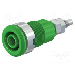 1 pcs x STu00c4UBLI - 49.7043-25 - Socket, 4mm banana, 32A, 1kV, Cutout: Ø12.2mm, green, nickel plated