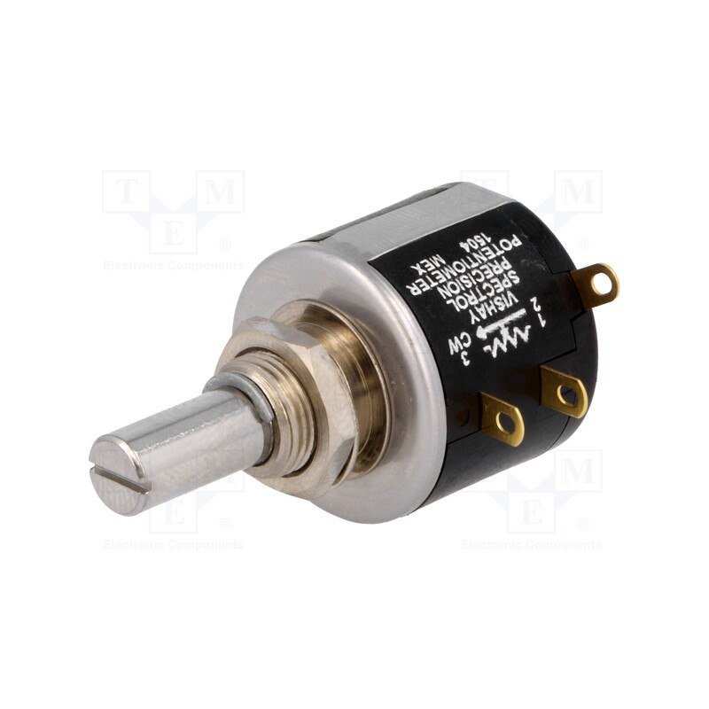 1 pcs x VISHAY - 534B1502JCB - Potentiometer: shaft, multiturn, 5kΩ, 2W, ±5%, 6.35mm, Series: 534