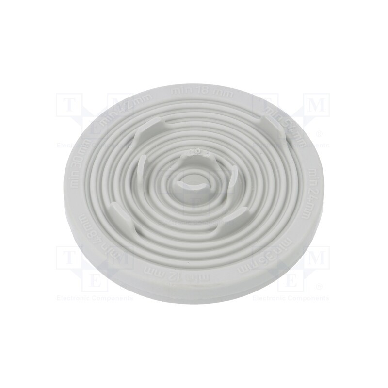 1 pcs x MOREK - T-RGDM60 RAL 7035 UL94V-0 - Grommet, Ømount.hole: 60mm, elastomer thermoplastic TPE, UL94V-0