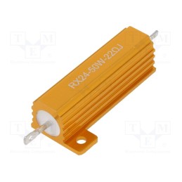 1 pcs x SR PASSIVES - AHP50W-22RJ - Resistor: wire-wound, with heatsink, 22Ω, 50W, ±5%, 50ppm/°C