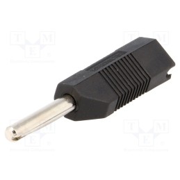 1 pcs x DELTRON - 553-0100 - Plug, 4mm banana, 16A, 50VDC, black, for cable, 2.5mm2, screw