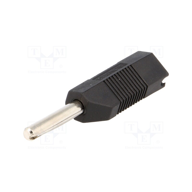 1 pcs x DELTRON - 553-0100 - Plug, 4mm banana, 16A, 50VDC, black, for cable, 2.5mm2, screw