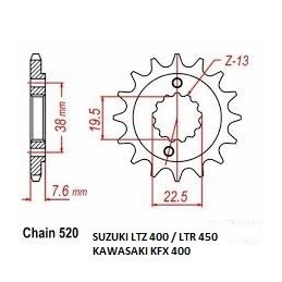 Front sprocket protection suzuki lt r 450