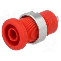 1 pcs x ELECTRO-PJP - 3270-I-RT - Socket, 4mm banana, 25A, Cutout: Ø12mm, red, nickel plated, 5mΩ