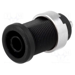 1 pcs x ELECTRO-PJP - 3270-I-SW - Socket, 4mm banana, 25A, Cutout: Ø12mm, black, nickel plated, 5mΩ