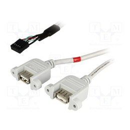 1 pcs x BQ CABLE - USBAJ-2 - Adapter, USB 2.0, USB A socket x2,5pin pin header x2, 0.5m