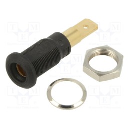 1 pcs x STu00c4UBLI - 64.3040-21 - Socket, 4mm banana, 25A, 30VAC, 60VDC, black, gold-plated, on panel