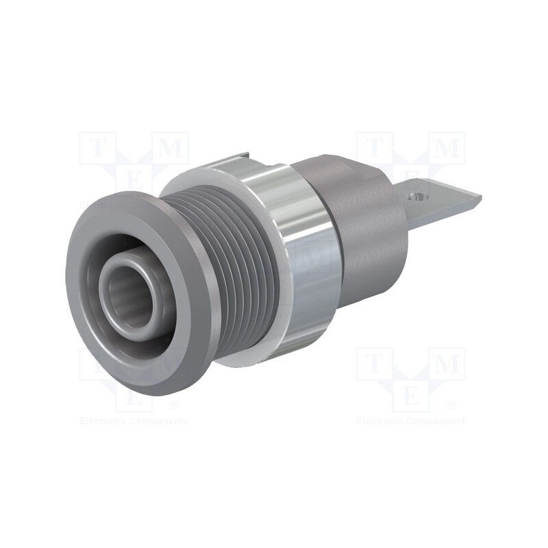1 pcs x STu00c4UBLI - 49.7046-28 - Socket, 4mm banana, 32A, 1kV, Cutout: Ø12.2mm, grey, nickel plated