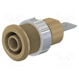 1 pcs x STu00c4UBLI - 49.7046-27 - Socket, 4mm banana, 32A, 1kV, Cutout: Ø12.2mm, brown, nickel plated