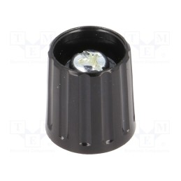 1 pcs x RITEL - DKG15-SW - Knob, polyamide, Øshaft: 6mm, Ø15x16.3mm, black, Shaft: smooth
