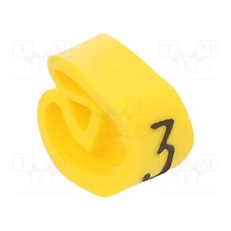 1 pcg x PARTEX - PA-20004AV40.3 - Markers, Marking: 3, 4÷10mm, PVC, yellow, -30÷60°C, leaded, PA-2