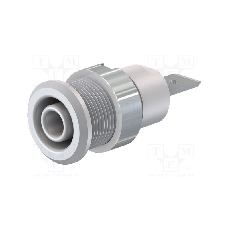 1 pcs x STu00c4UBLI - 49.7046-29 - Socket, 4mm banana, 32A, 1kV, Cutout: Ø12.2mm, white, nickel plated