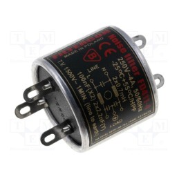 1 pcs x FILTERCON - FD411-4 - Filter: anti-interference, mains, Cx: 100nF, Cy: 2.2nF, 0.5mH, 250V