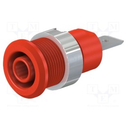 1 pcs x STu00c4UBLI - 49.7046-22 - Socket, 4mm banana, 32A, 1kV, Cutout: Ø12.2mm, red, nickel plated