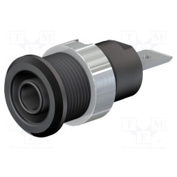 1 pcs x STu00c4UBLI - 49.7046-21 - Socket, 4mm banana, 32A, 1kV, Cutout: Ø12.2mm, black, nickel plated