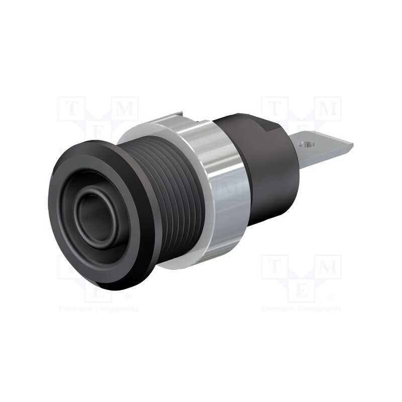 1 pcs x STu00c4UBLI - 49.7046-21 - Socket, 4mm banana, 32A, 1kV, Cutout: Ø12.2mm, black, nickel plated