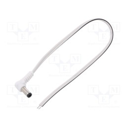1 pcs x BQ CABLE - DC.CAB.2701.0020 - Cable, 2x0.5mm2, wires,DC 5,5/2,5 plug, angled, white, 0.2m