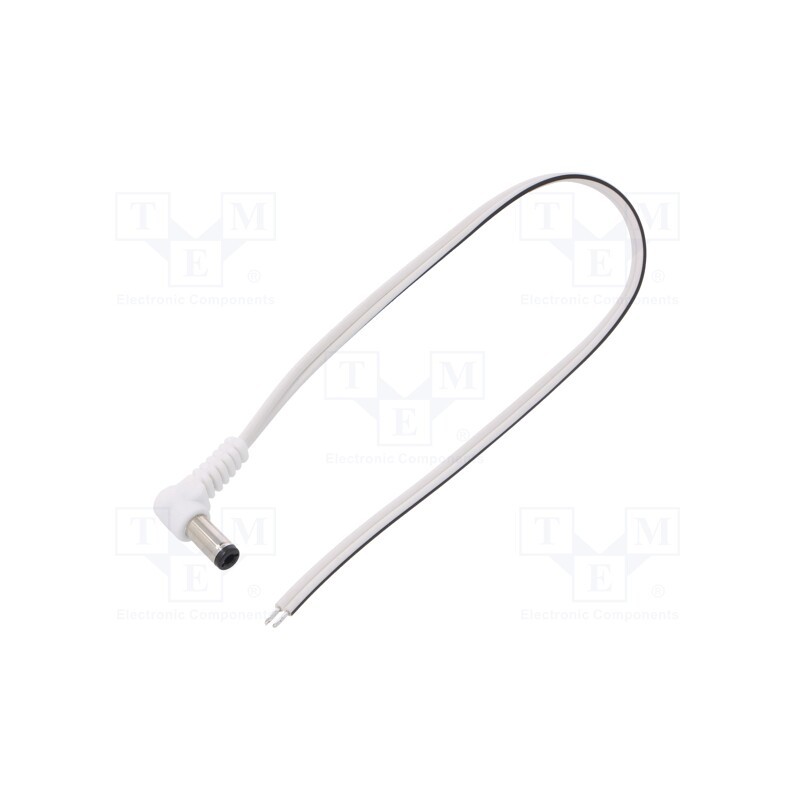 1 pcs x BQ CABLE - DC.CAB.2701.0020 - Cable, 2x0.5mm2, wires,DC 5,5/2,5 plug, angled, white, 0.2m