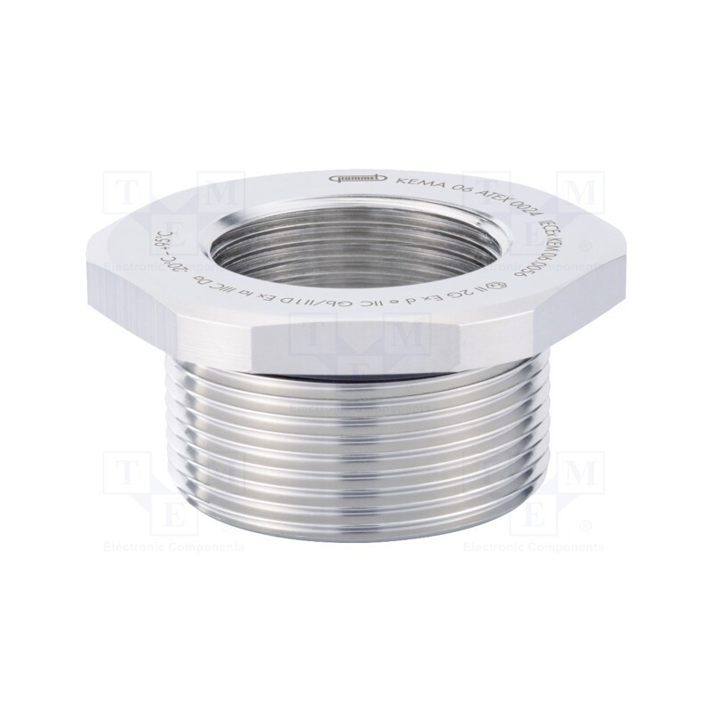 1 pcs x HUMMEL - 1.878.4025.50 - Reduction of threads for glands, Int.thread: M25, brass, nickel