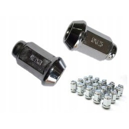 Chrome-plated conical nut for wheels with 14 Polaris wrench, 3-8 thread