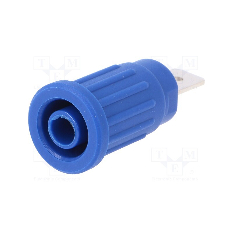 1 pcs x SCHu00dcTZINGER - SEPB 6453 NI / BL - Socket, 4mm banana, 32A, 1kV, blue, nickel plated, 34.8mm, 5mΩ
