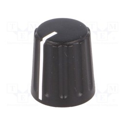 1 pcs x SR PASSIVES - GW15B - Knob, conical,with pointer, ABS, Øshaft: 6mm, Ø15.5x17.1mm, black