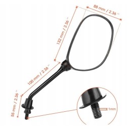 Set of black mirrors with handlebar holders for Polaris quads