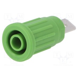 1 pcs x SCHu00dcTZINGER - SEPB 6453 NI / GN - Socket, 4mm banana, 32A, 1kV, green, nickel plated, 34.8mm, 5mΩ